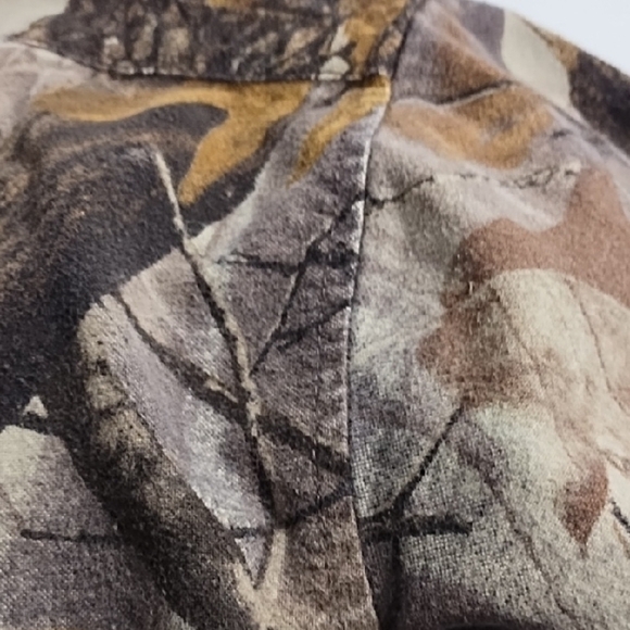 Woodland Camouflage Button-Up Shirt jscket Heavy Brushed Denim Canvas - Picture 10 of 12
